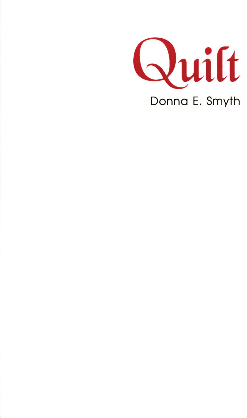 Book cover for "Quilt" by Donna E. Smyth with red title text on white background.