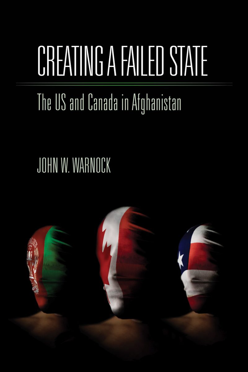 Book cover showing three faces painted with Afghan, Canadian, and US flags against a black background.