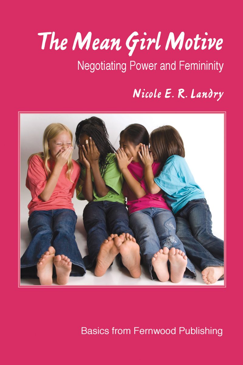 Book cover with pink background featuring four young people sitting together with hands near faces, wearing colorful shirts and jeans.