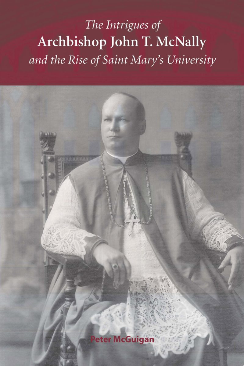 Book cover featuring a portrait of Archbishop John T. McNally in formal ecclesiastical vestments, seated in an ornate chair.