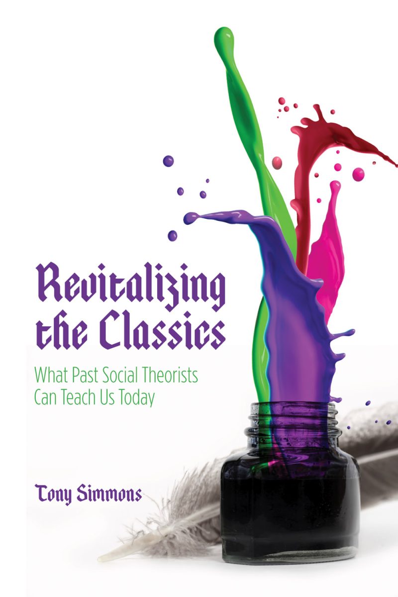 Book cover: "Revitalizing the Classics" by Tony Simmons, featuring an ink bottle with colorful paint splashes in purple, green, and magenta.