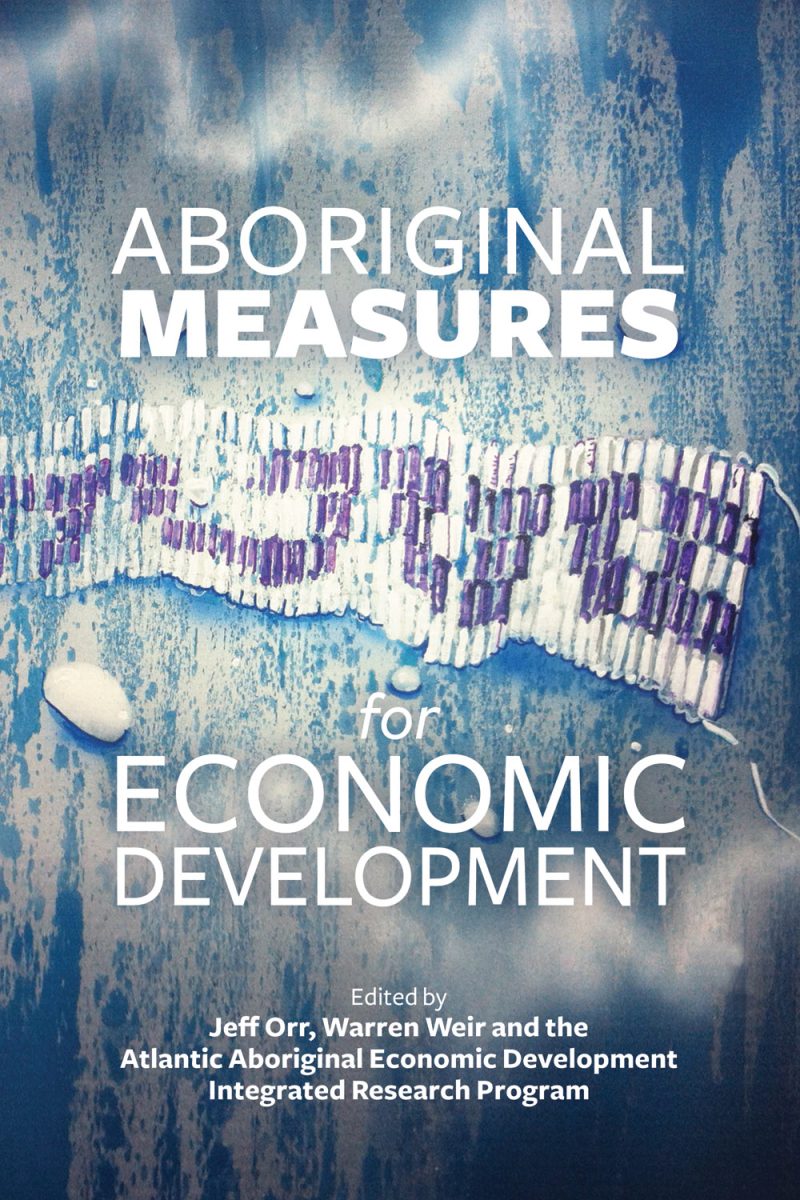 Book cover titled "Aboriginal Measures for Economic Development" with textured blue and white background and purple accent elements.