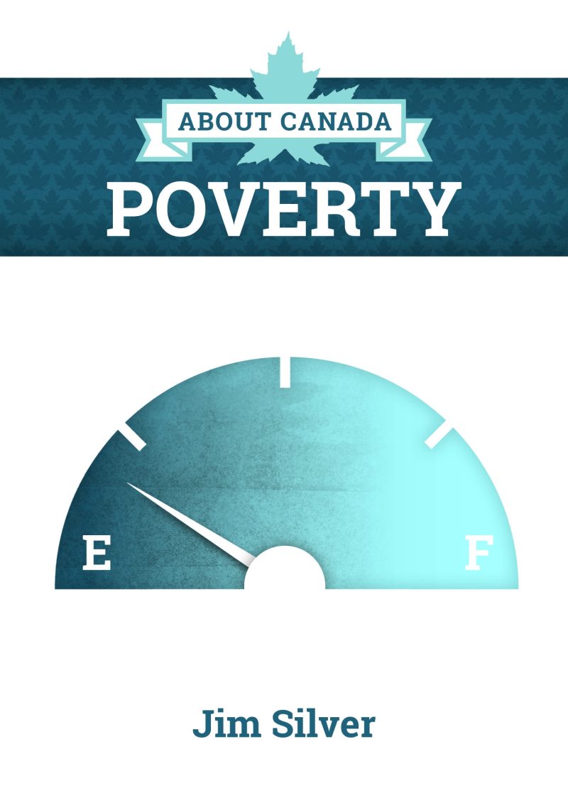 Cover of "About Canada: Poverty" by Jim Silver featuring a gauge meter with E and F indicators.
