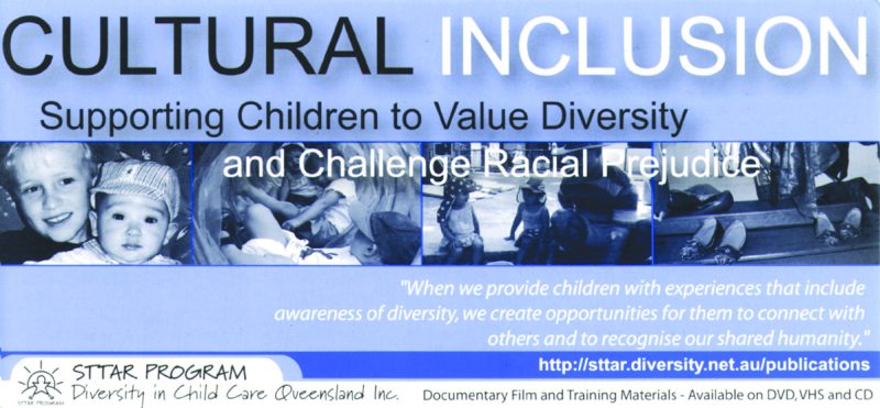 Header for "Cultural Inclusion" program showing diverse children and quote about valuing diversity and challenging racial prejudice.