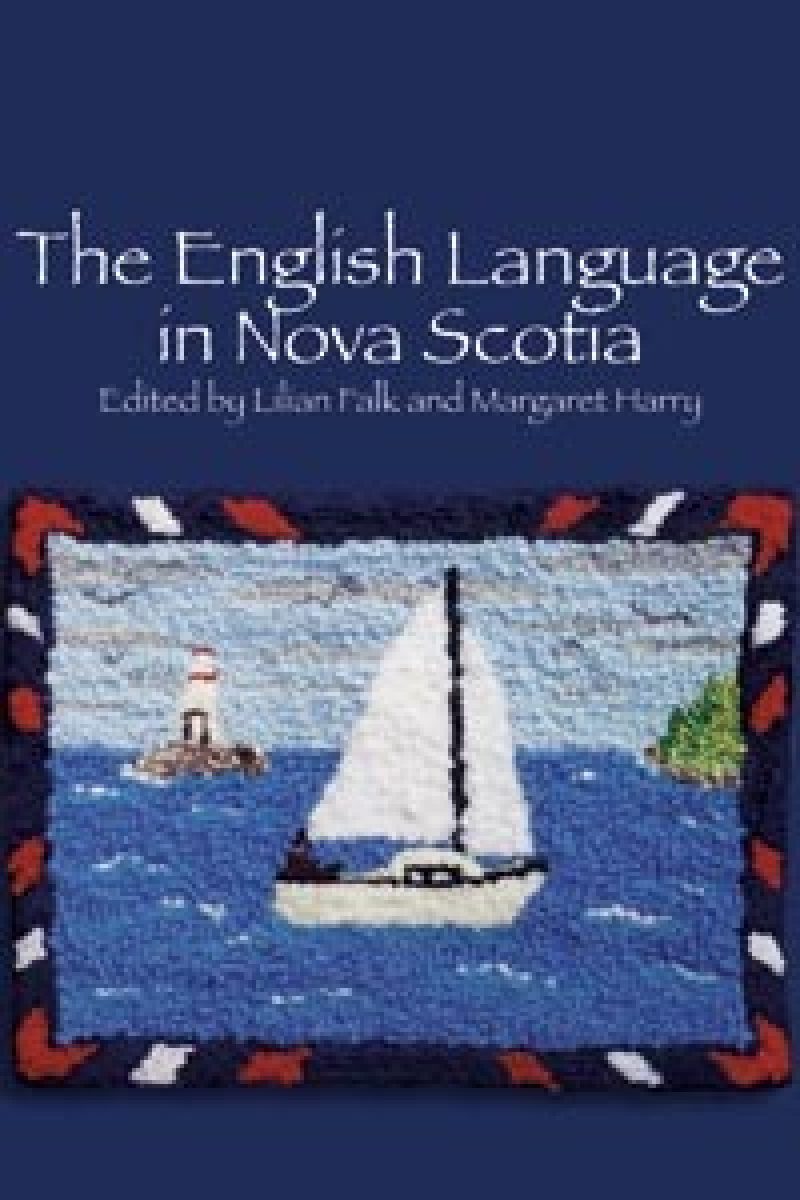 Book cover showing a sailboat on ocean with lighthouse, bordered by red, white and navy pattern on dark blue background.