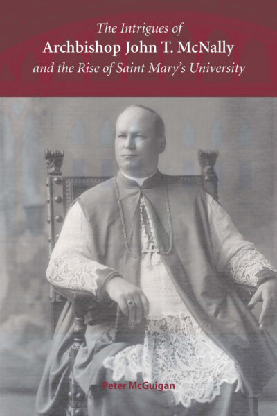 Book cover featuring a portrait of Archbishop John T. McNally in formal ecclesiastical vestments, seated in an ornate chair.