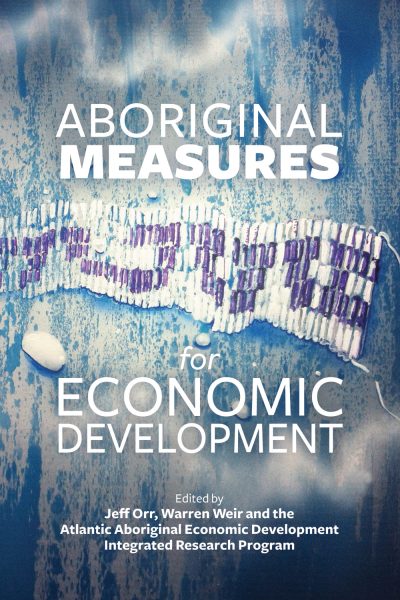 Book cover titled "Aboriginal Measures for Economic Development" with textured blue and white background and purple accent elements.