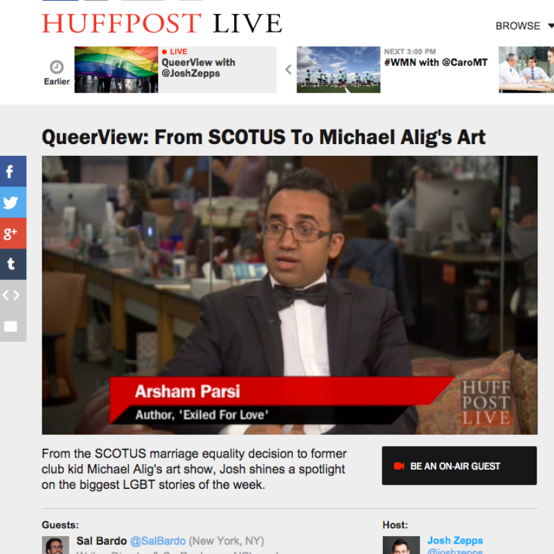 Arsham Parsi, author of "Exiled For Love," appears on HuffPost Live discussing LGBT news stories.